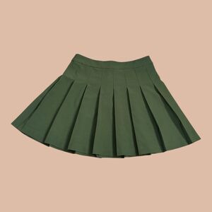 Sunday Best Aritzia Green Pleated Mini Micro Skirt Preppy Size 6